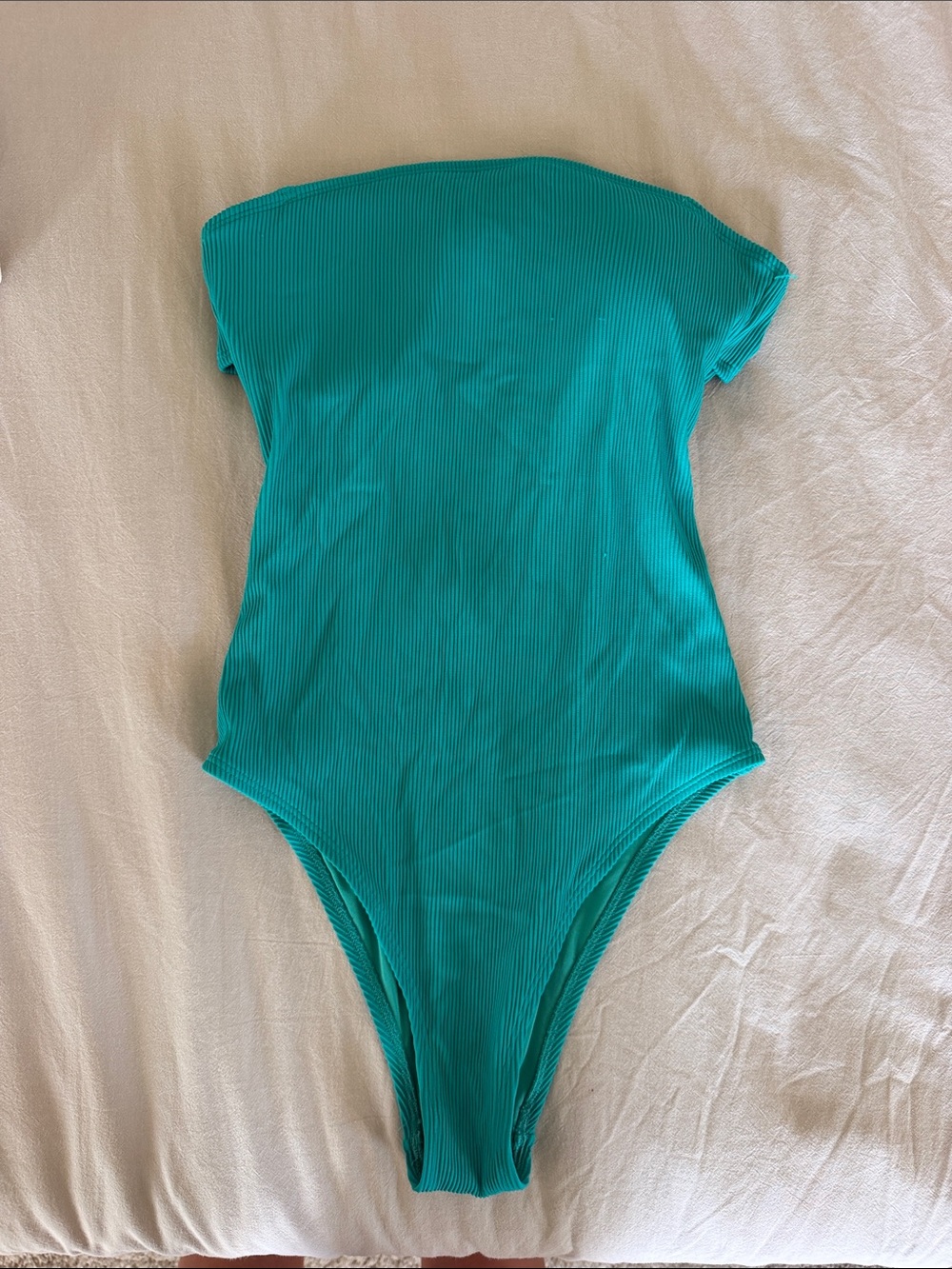 aerie Ribbed One-Piece Swimsuit in Teal Green